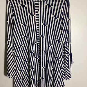 Striped Navy and White Mini Dress